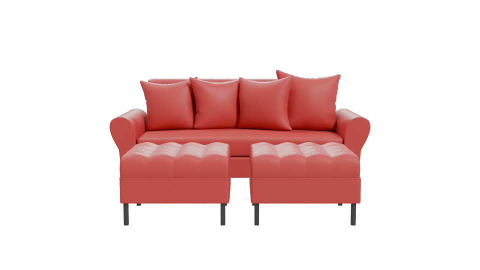 Stylish Red Sofa Model 3D - Professional 3D Model Render 11