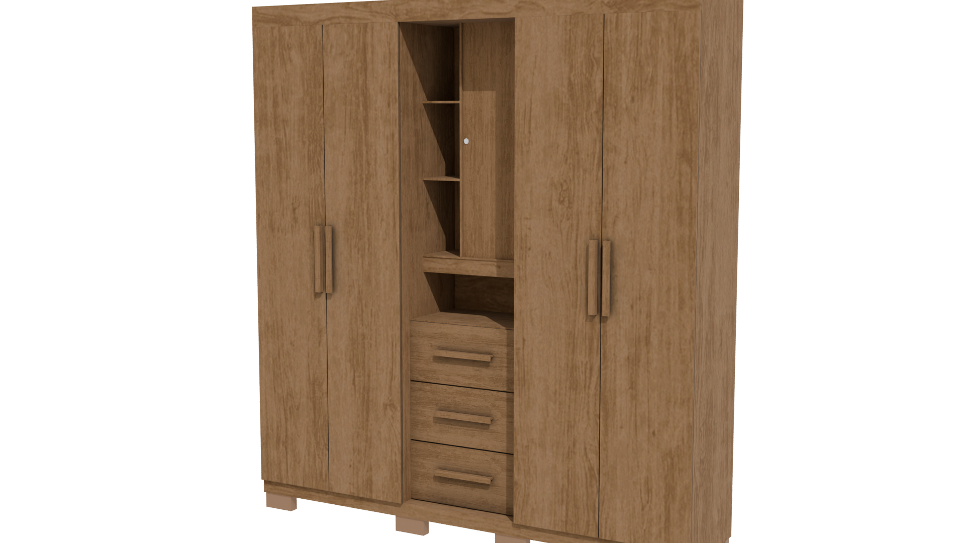 Stylish Wooden Wardrobe 3D Model - Professional 3D Model Render 12
