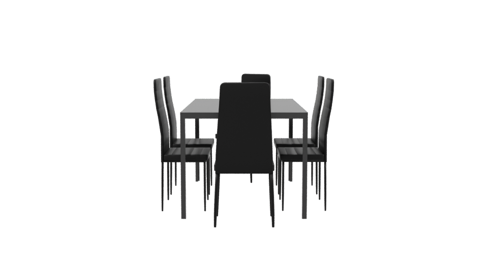 Sleek Modern Dining Table with Chairs 3D Model - Professional 3D Model Render 2