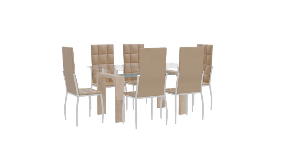 Modern Dining Table Set 3D - Professional 3D Model Render 10