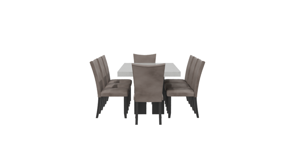 Rectangular Marble Dining Table 3D - Professional 3D Model Render 2