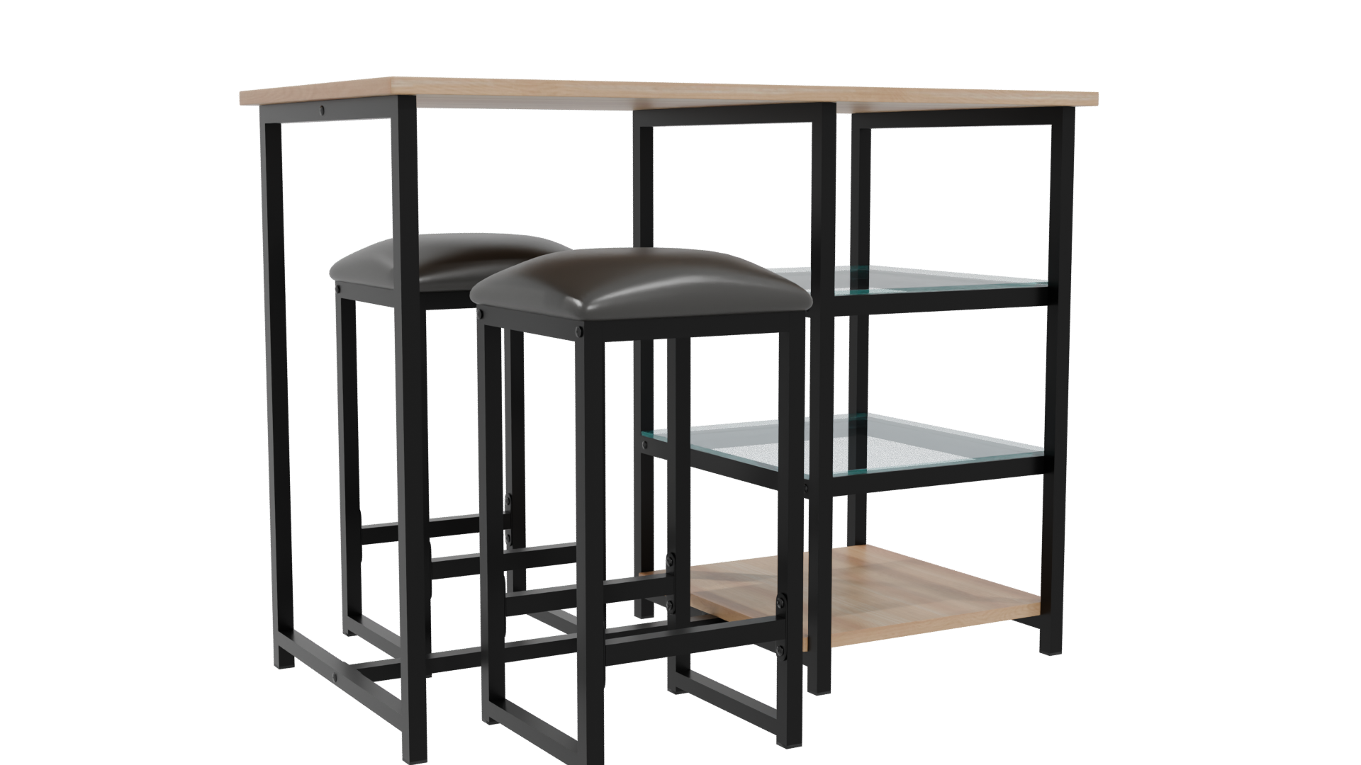 Contemporary Bar Table Set 3D - Professional 3D Model Render 4