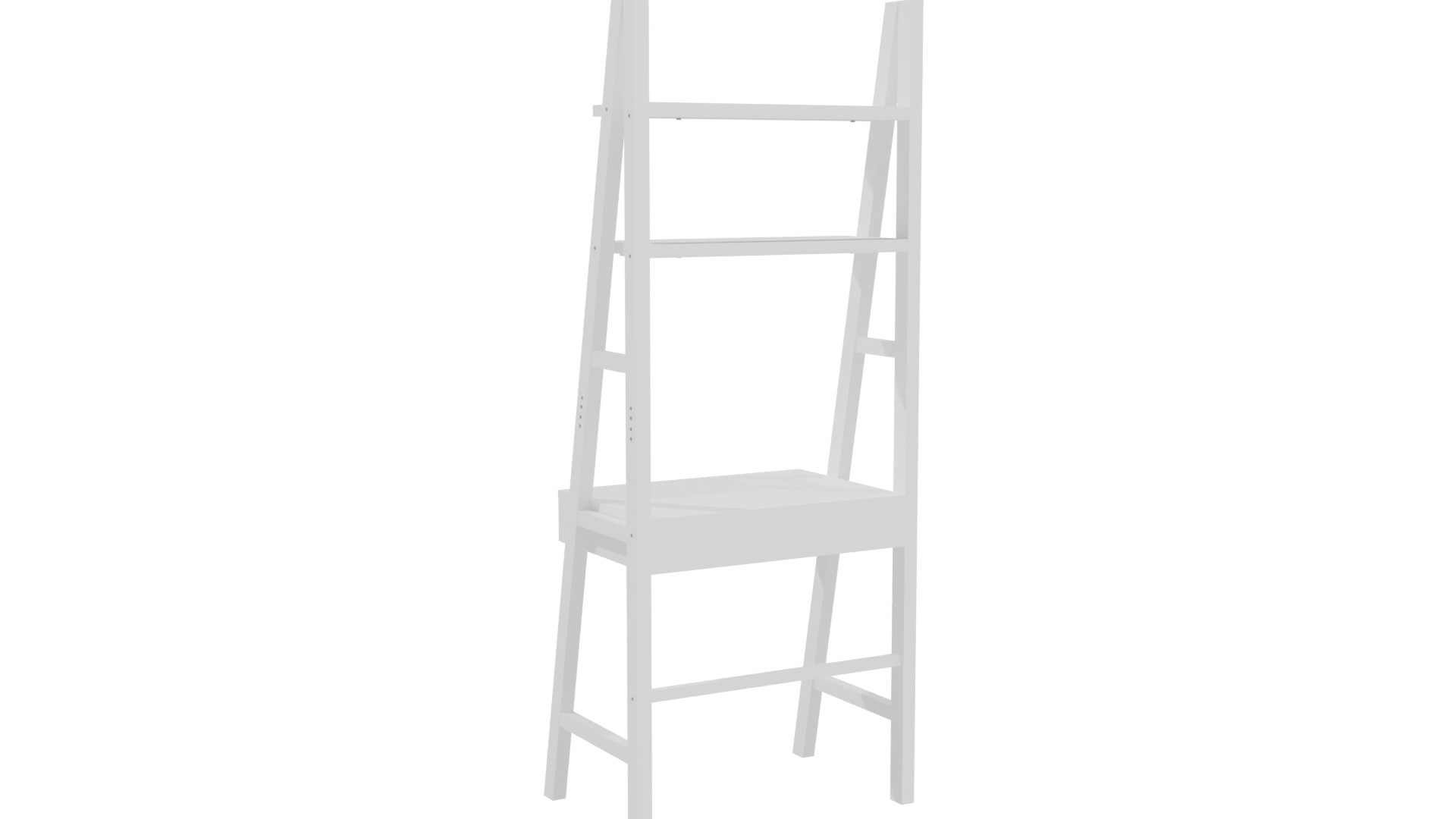 Stylish Wooden Ladder Shelf 3D - Professional 3D Model Render 4