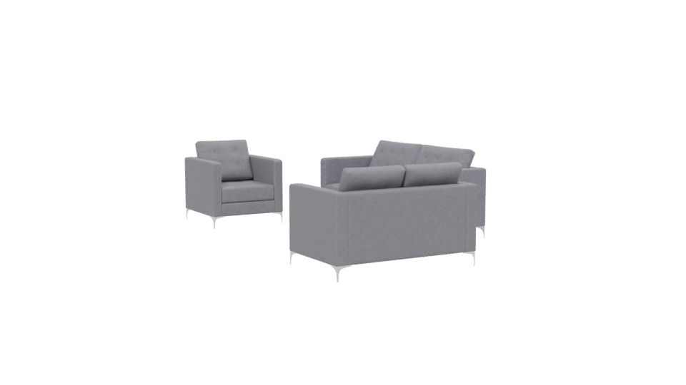 Stylish Grey Sofa Set 3D Model - Professional 3D Model Render 13