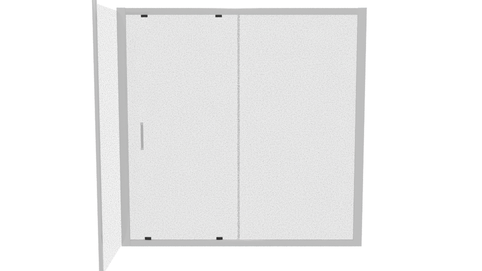 Modern Sliding Glass Shower Door - Professional 3D Model Render 5