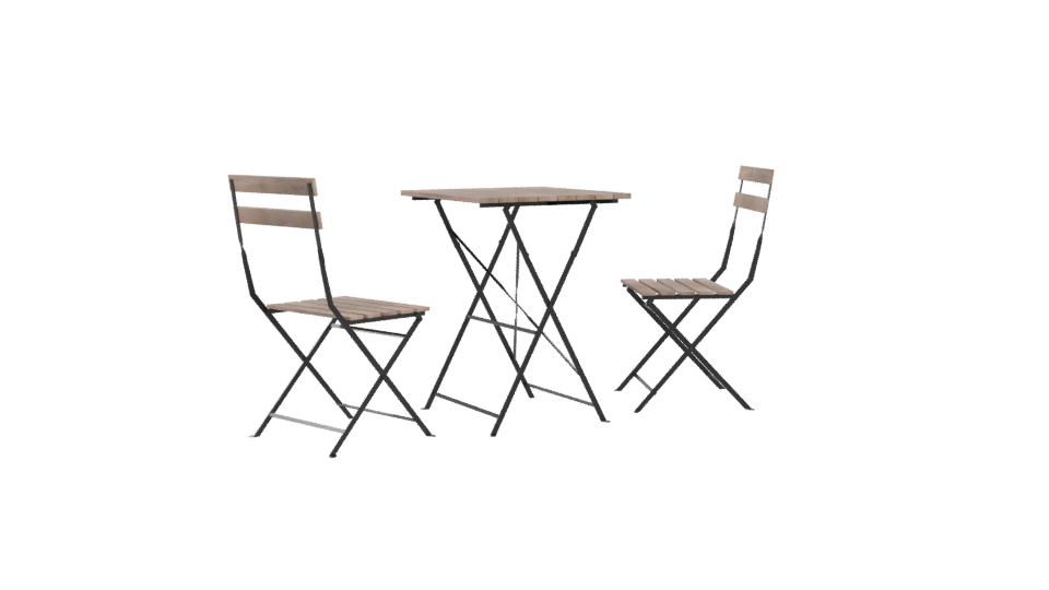 Stylish Outdoor Bistro Table and Chairs Set 3D Model - Professional 3D Model Render 4