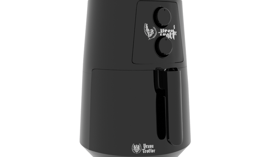 Sleek Black Air Fryer Model - Professional 3D Model Render 10