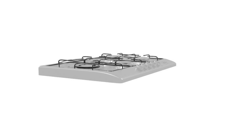 Stylish Modern Gas Cooktop 3D Model - Professional 3D Model Render 9