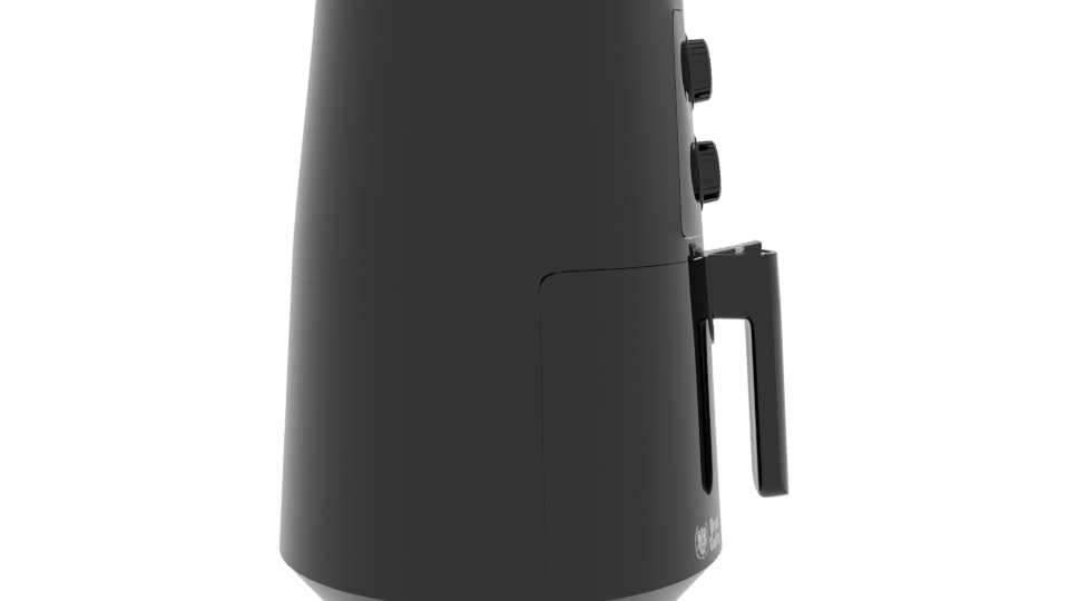 Sleek Black Air Fryer Model - Professional 3D Model Render 8