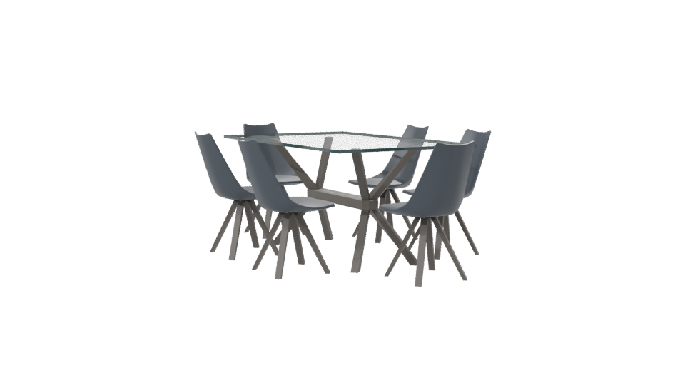 Glass Dining Table Set 3D - Professional 3D Model Render 7