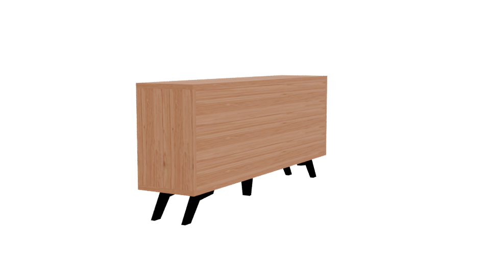 Stylish Wooden Storage Cabinet 3D - Professional 3D Model Render 3