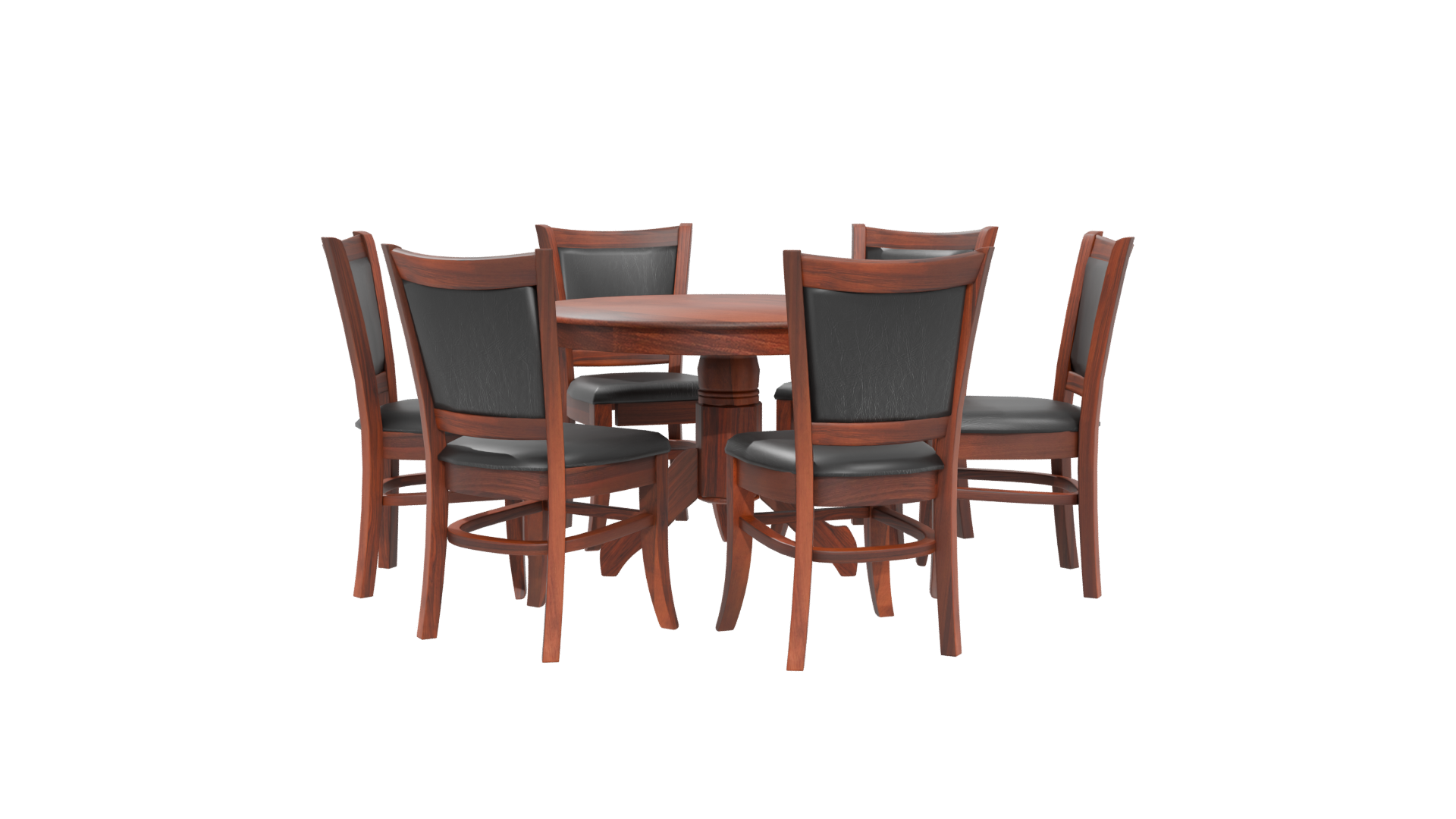Elegant Wooden Dining Set 3D Model - Professional 3D Model Render 5