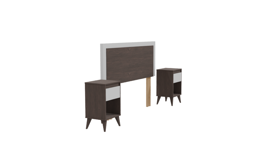 Stylish Modern Bedroom Furniture Set 3D Model - Professional 3D Model Render 9
