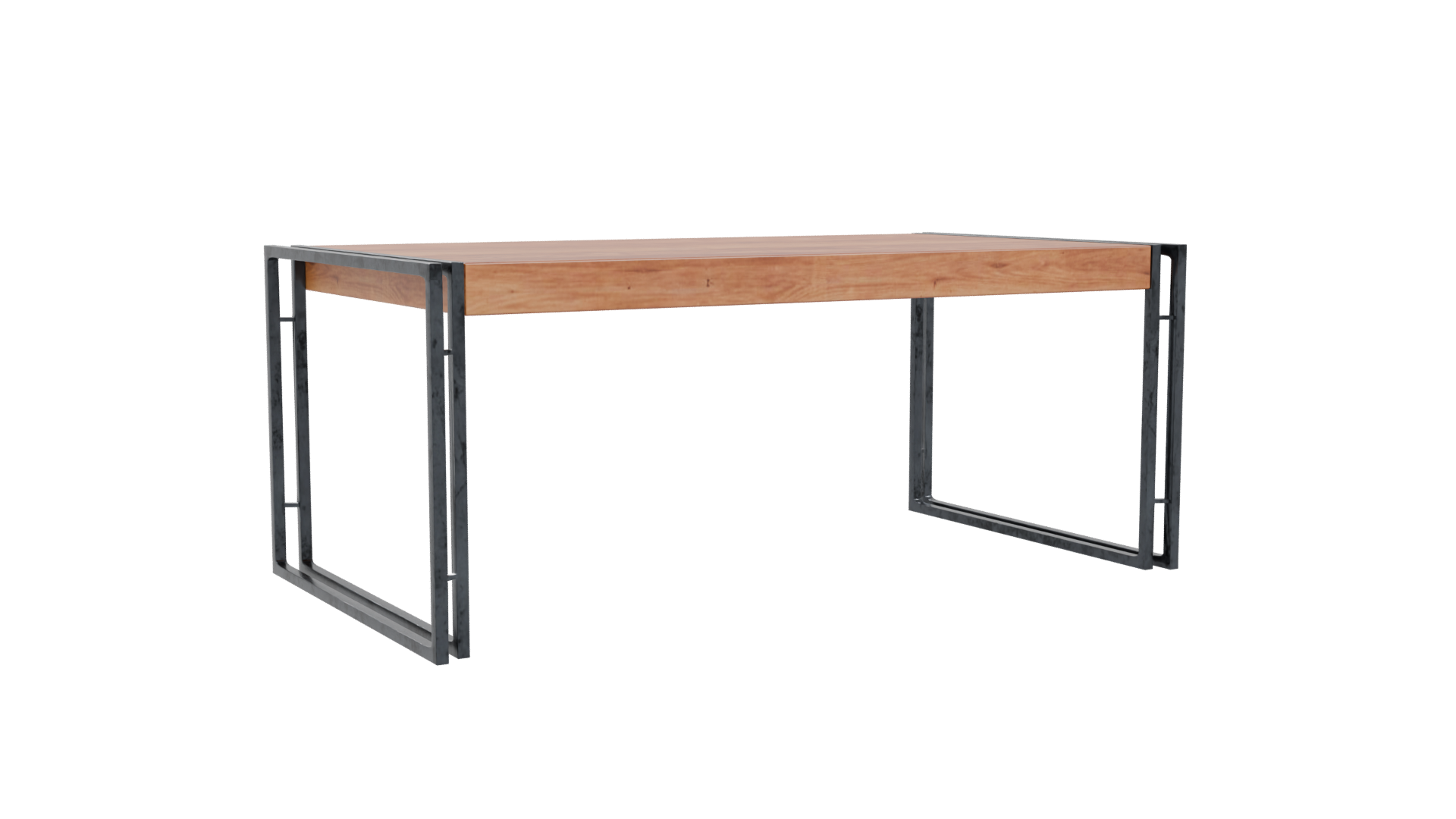 Industrial Wooden Table 3D Model - Professional 3D Model Render 10