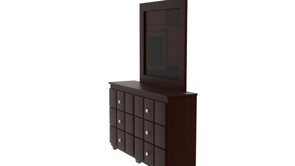 Modern Bedroom Dresser and Mirror - Professional 3D Model Render 13