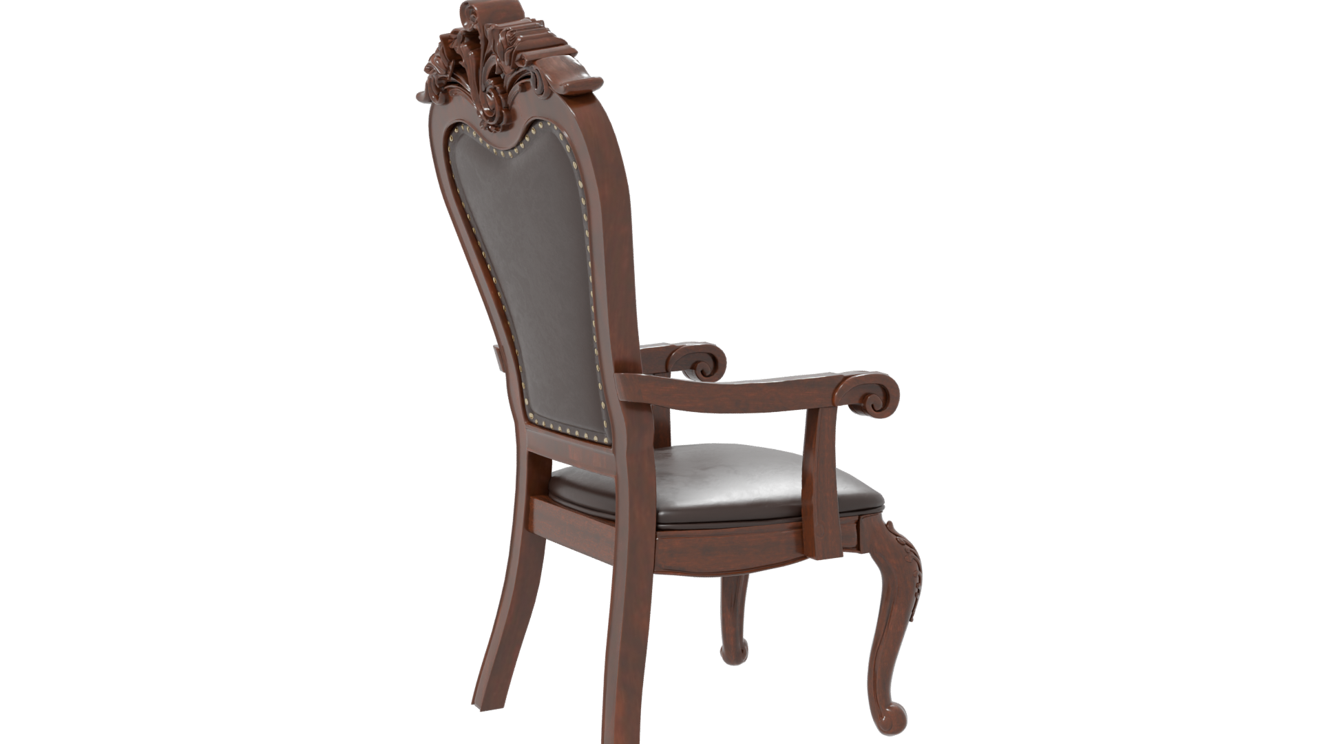 Vintage Ornate Wooden Chair 3D - Professional 3D Model Render 7