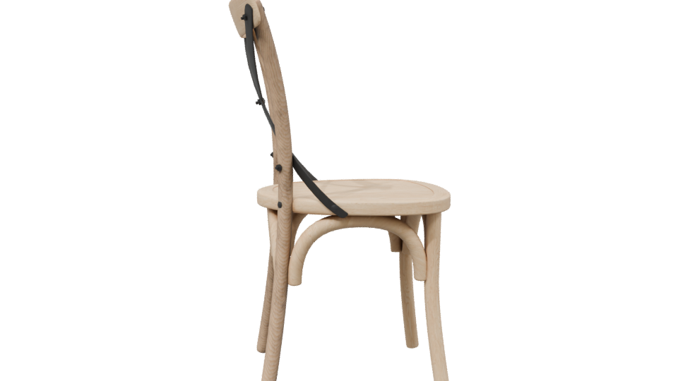 Classic Wooden Dining Chair Model - Professional 3D Model Render 2