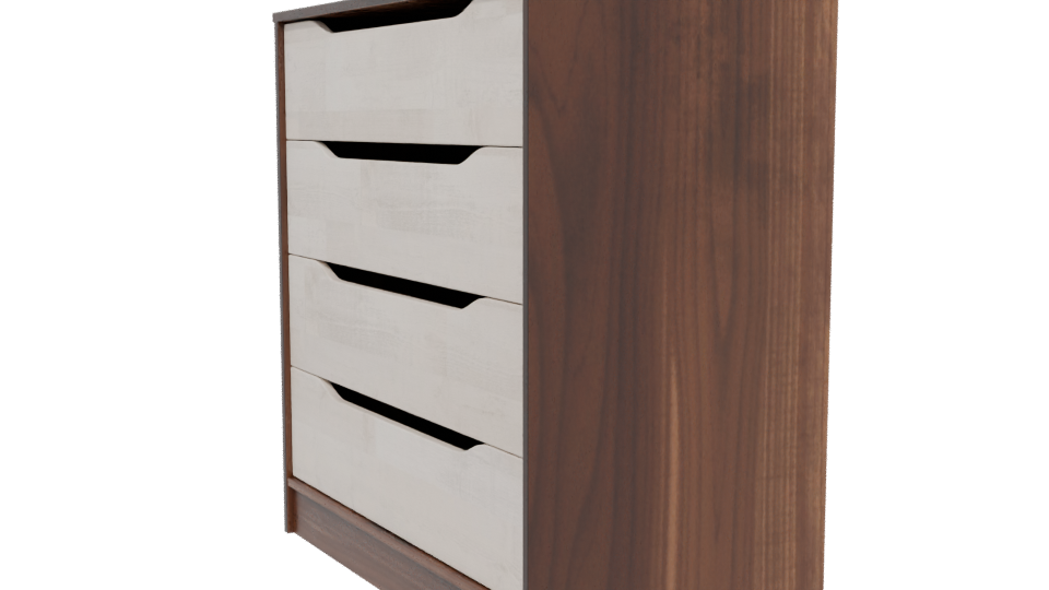 Contemporary Wood and Matte Dresser 3D Model - Professional 3D Model Render 13