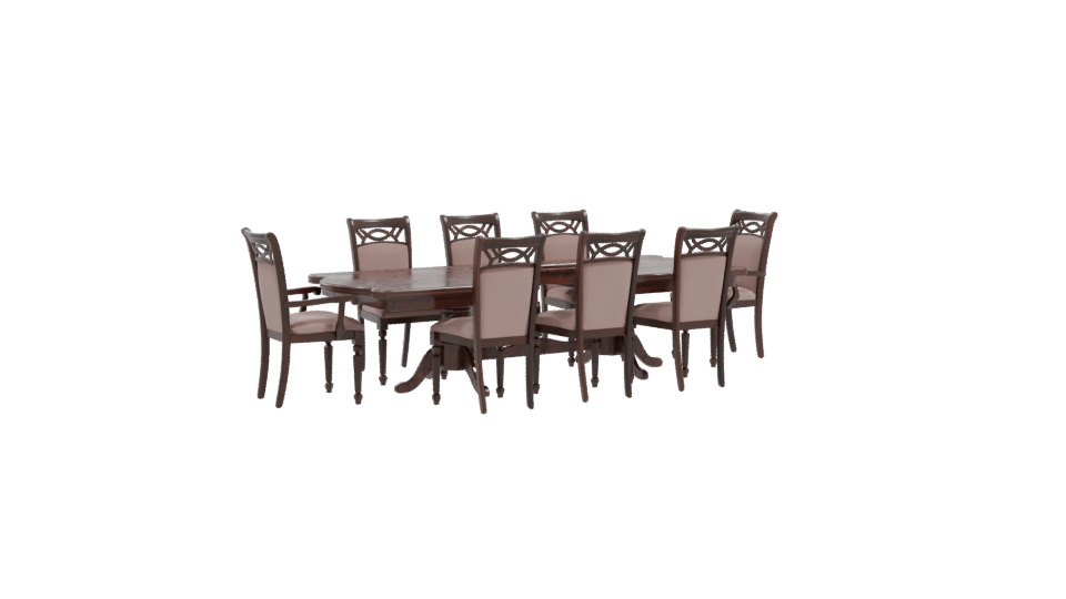 Classic Dining Table Set 3D Model - Professional 3D Model Render 10