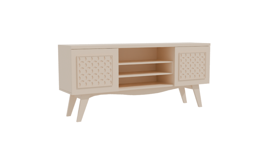 Elegant Wooden TV Stand 3D - Professional 3D Model Render 10