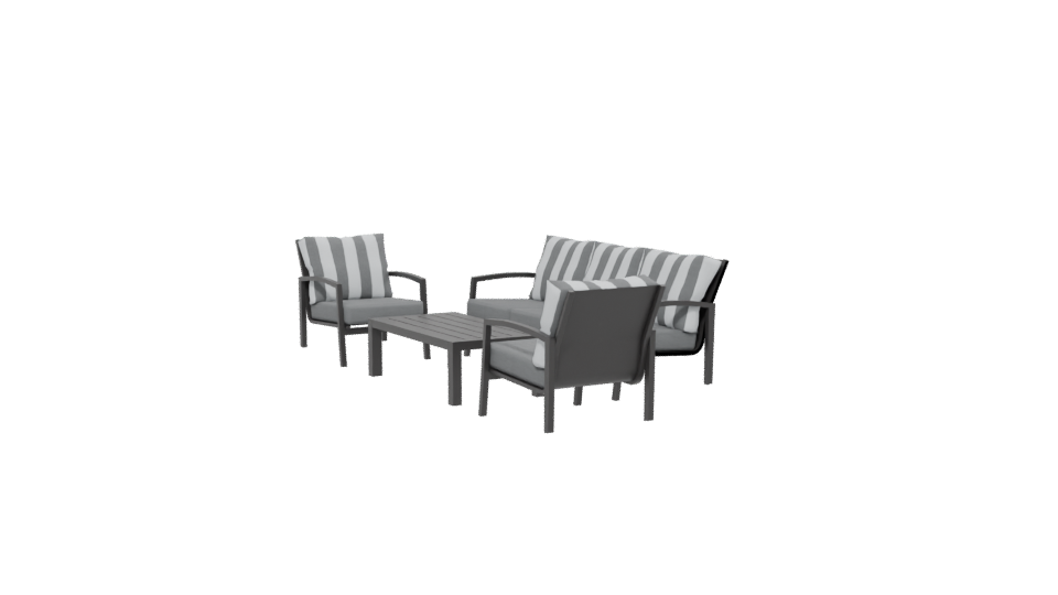 Contemporary Outdoor Seating Set 3D Model - Professional 3D Model Render 13