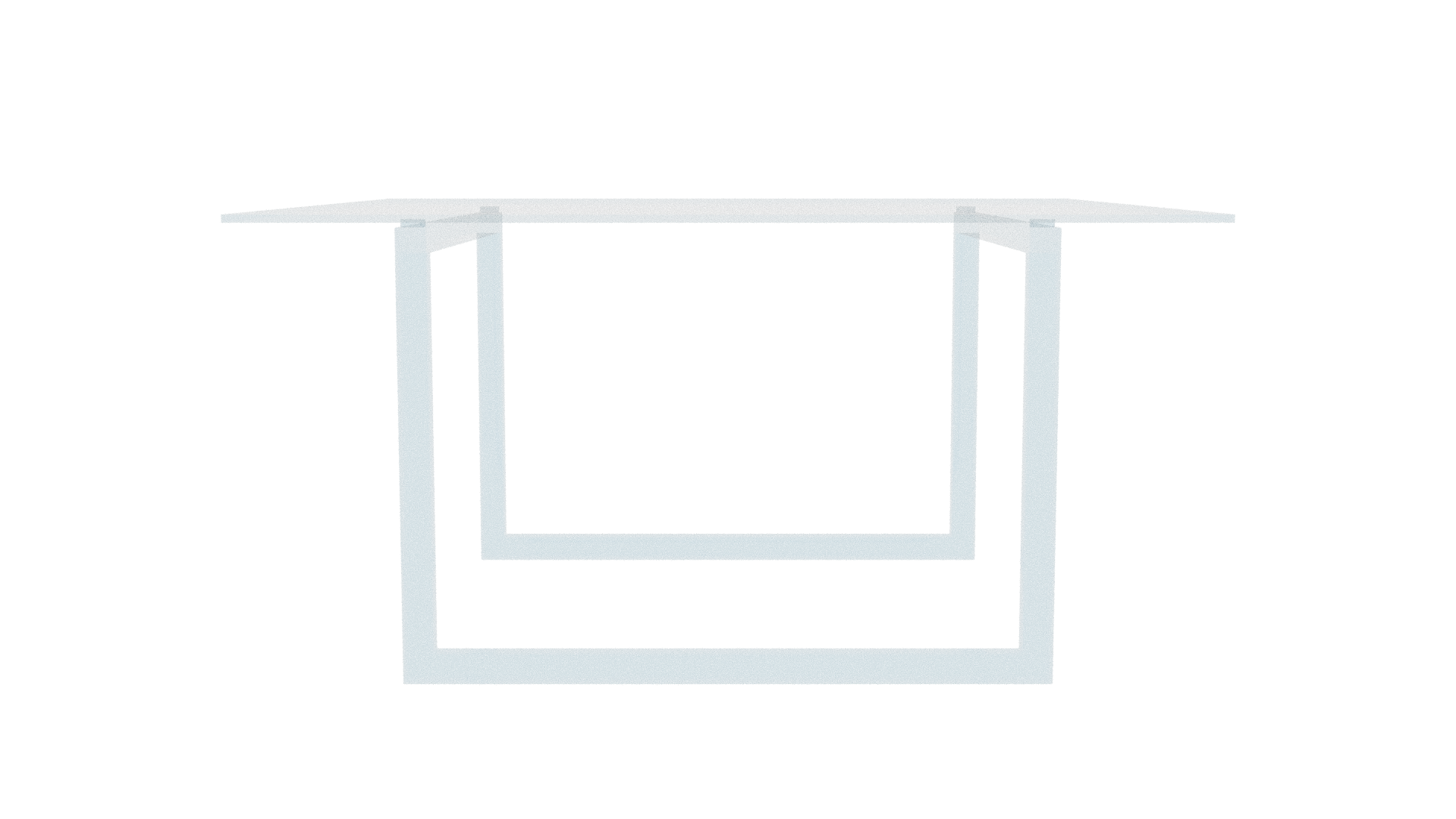 Contemporary Glass Top Dining Table 3D Model - Professional 3D Model Render 2