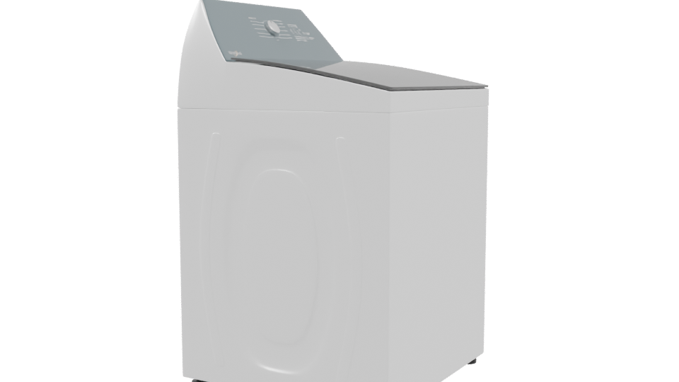 Stylish Top-Load Washing Machine 3D - Professional 3D Model Render 9