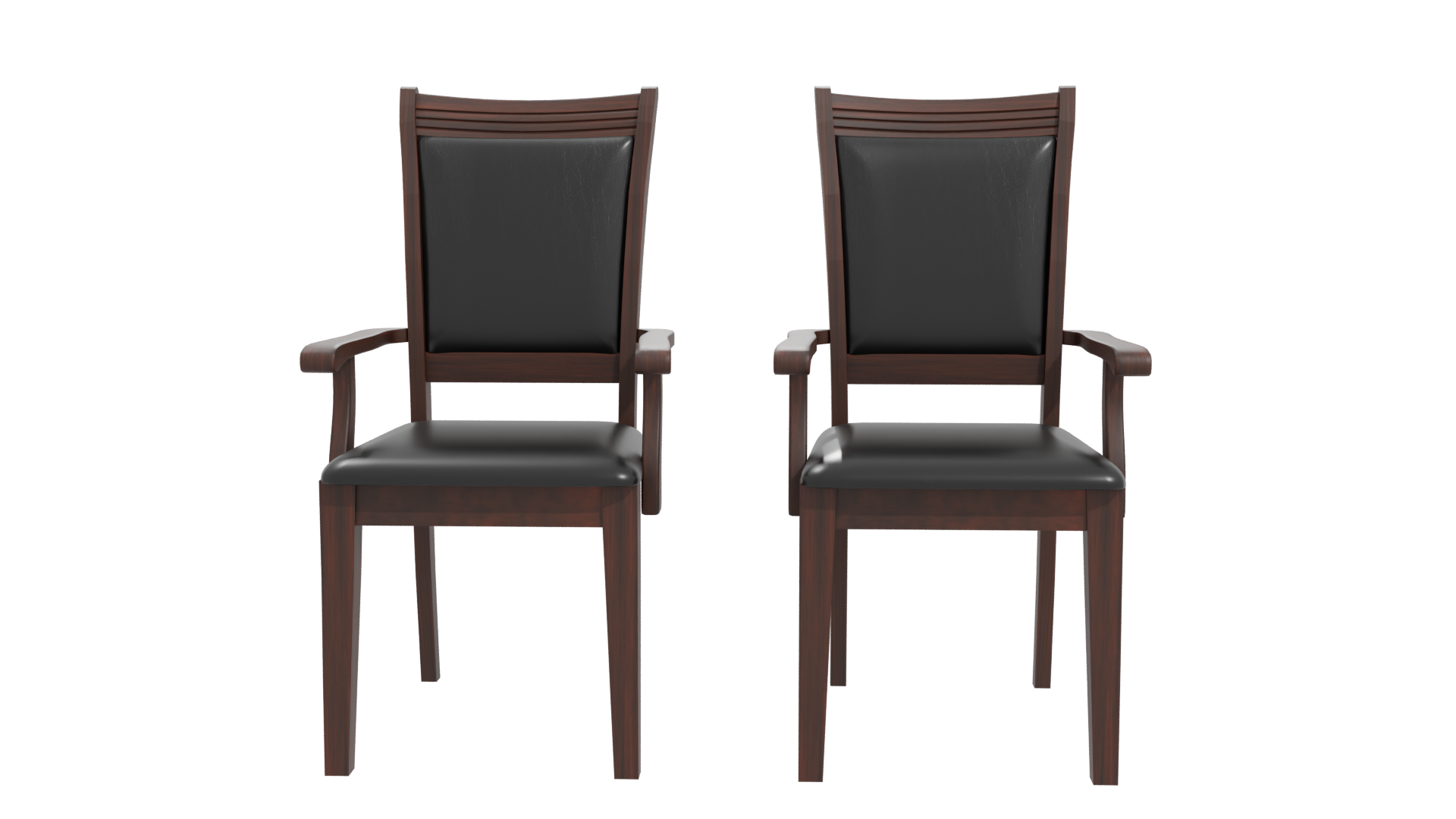 Elegant Black Upholstered Dining Chairs - Professional 3D Model Render 26