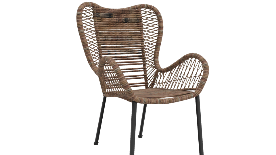 Stylish Rattan Lounge Chair 3D - Professional 3D Model Render 10