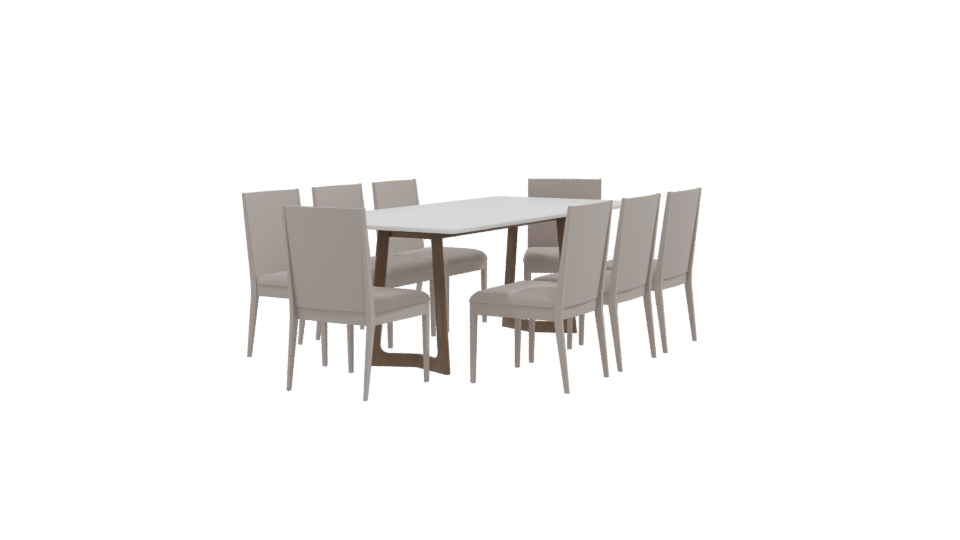 Modern Dining Table Set 3D - Professional 3D Model Render 9