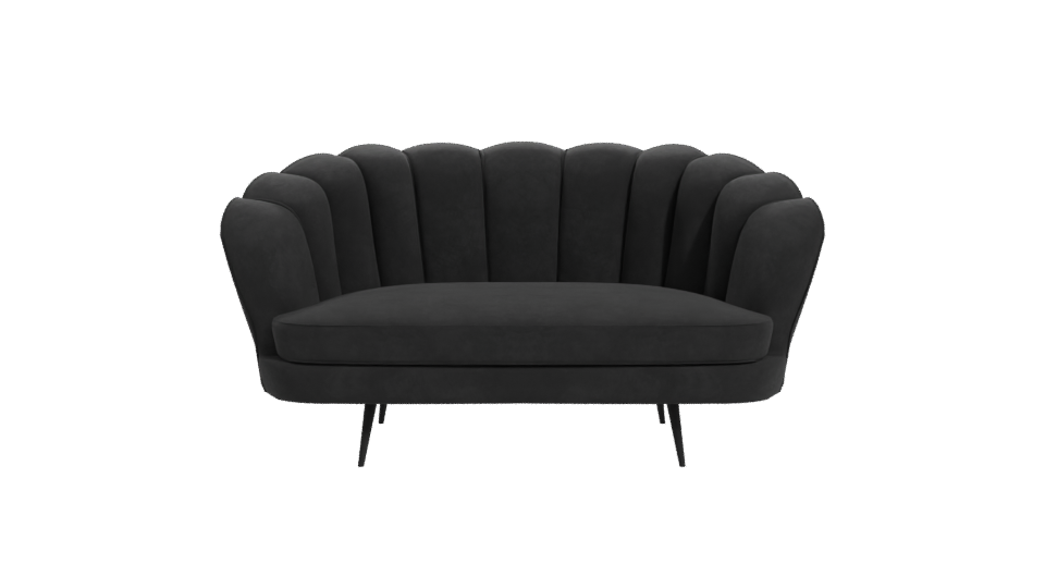 Stylish Black Velvet Sofa 3D - Professional 3D Model Render 11