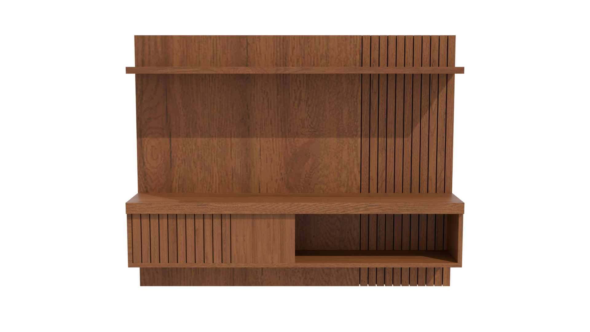 Stylish Modern Wooden Wall Shelf 3D Model - Professional 3D Model Render 11