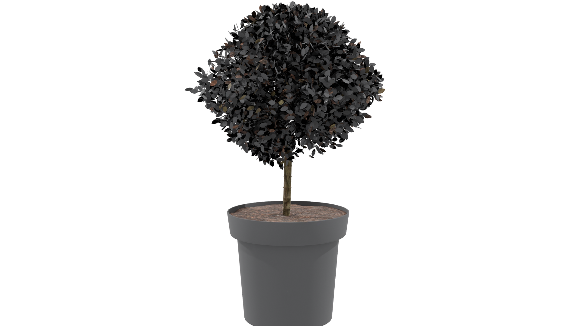Stylized Potted Topiary Plant - Professional 3D Model Render 9