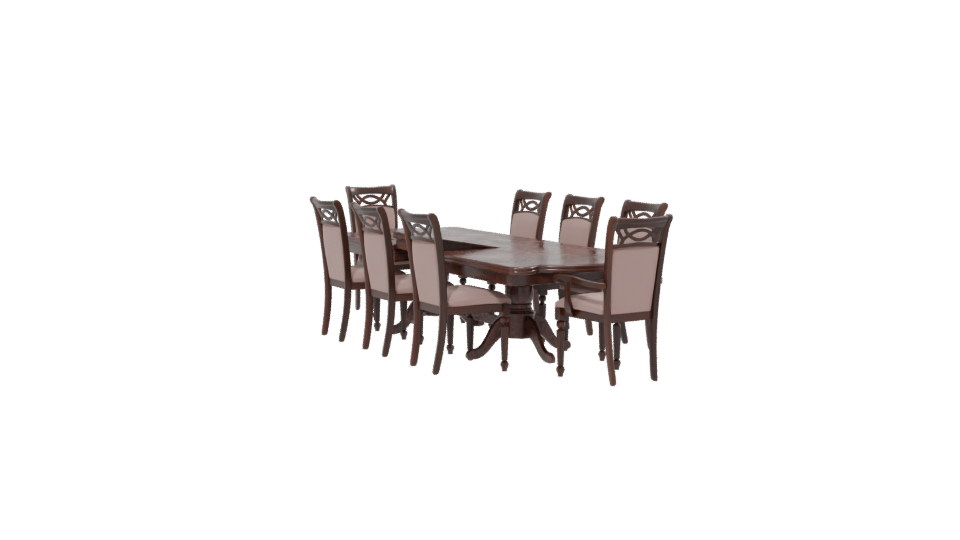 Classic Dining Table Set 3D Model - Professional 3D Model Render 13