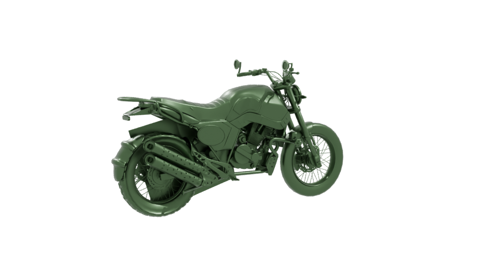 Stylized Motorcycle 3D Model - Professional 3D Model Render 10