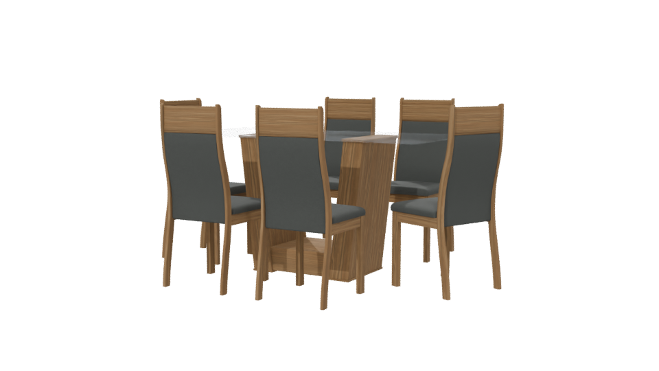 Elegant Modern Dining Table with Chairs 3D Model - Professional 3D Model Render 6