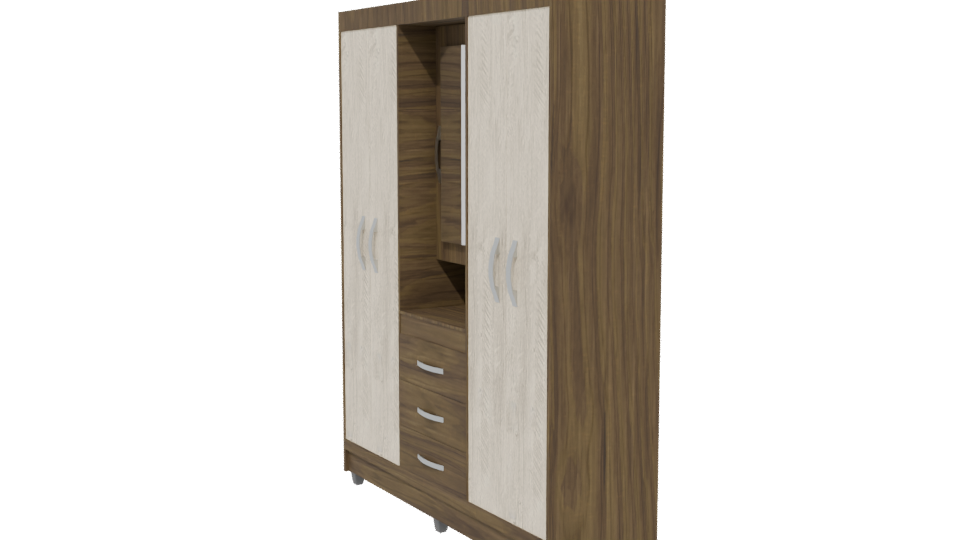 Modern Wood Storage Cabinet 3D - Professional 3D Model Render 13