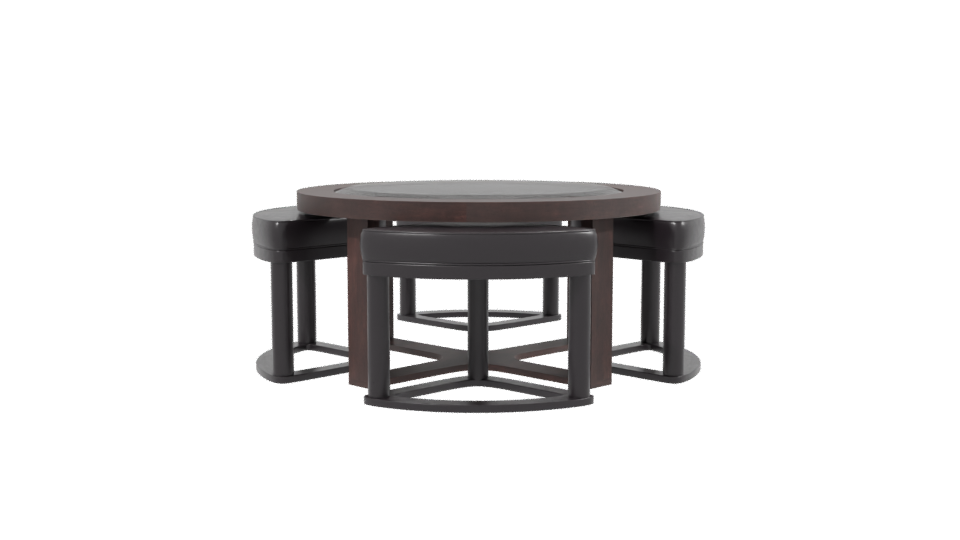 Stylish Round Dining Table Set - Professional 3D Model Render 2