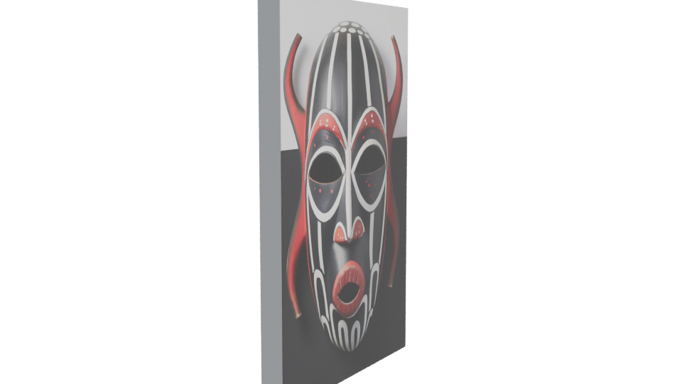 Stylized African Tribal Mask 3D - Professional 3D Model Render 9