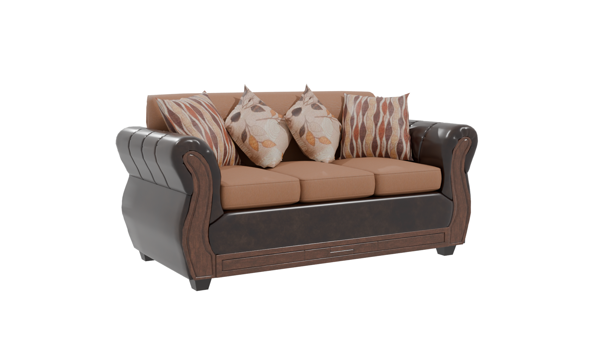Elegant Brown Sofa 3D Model - Professional 3D Model Render 10