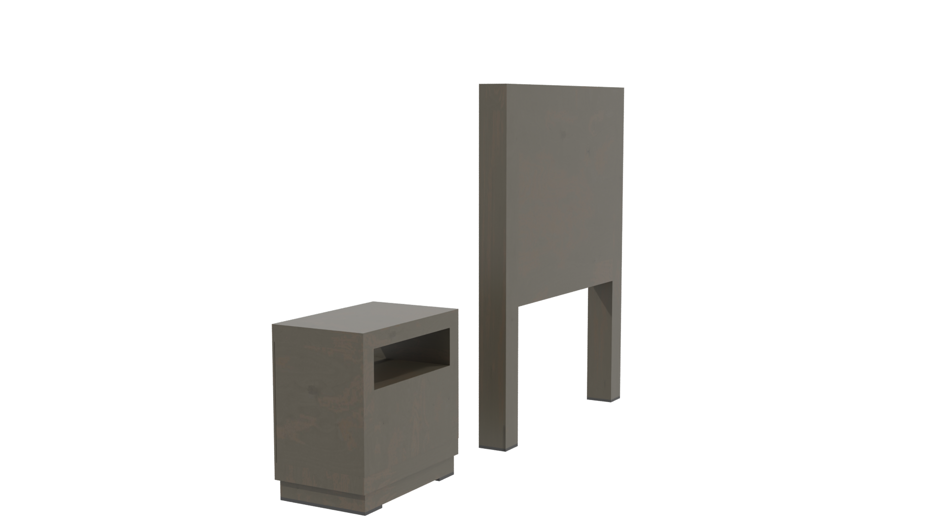 Minimalist Wooden Bed Frame 3D - Professional 3D Model Render 3