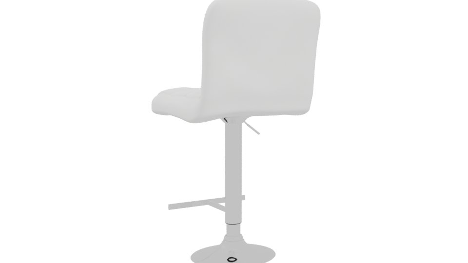 Sleek White Barstool 3D Model - Professional 3D Model Render 4