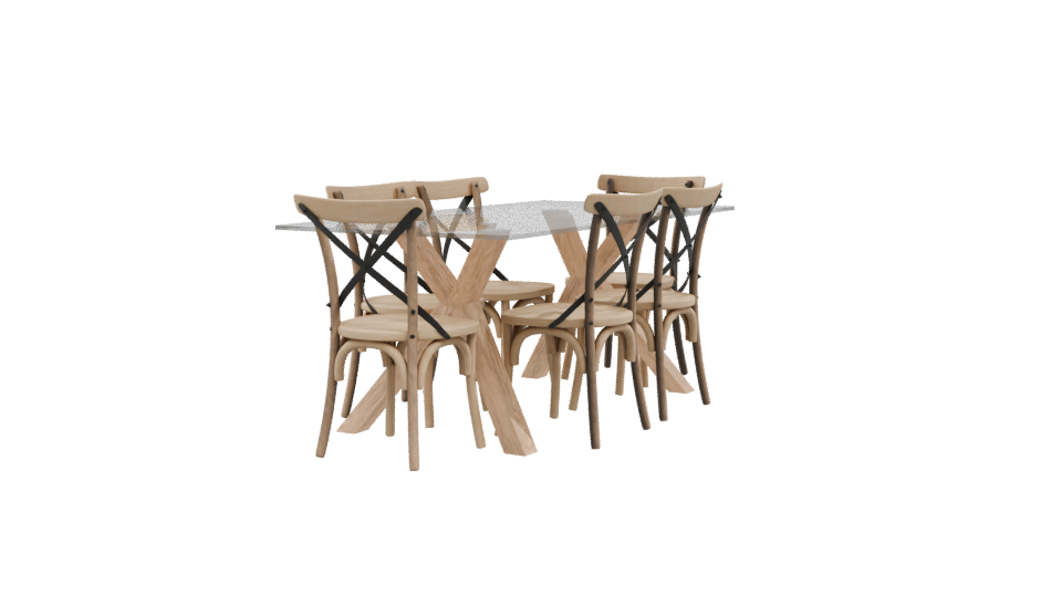 Riviera Glass Dining Set 3D - Professional 3D Model Render 9