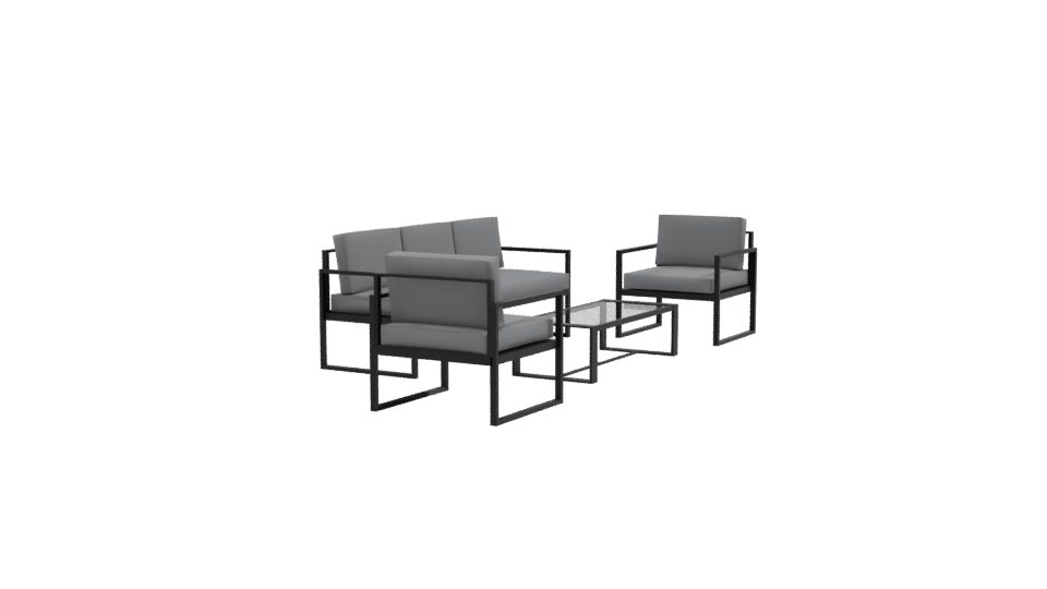 Contemporary Outdoor Furniture Set - Professional 3D Model Render 9