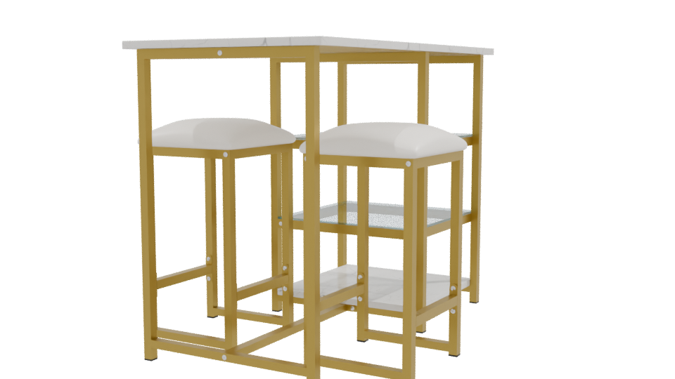 Stylish Modern Bar Table Set - Professional 3D Model Render 9