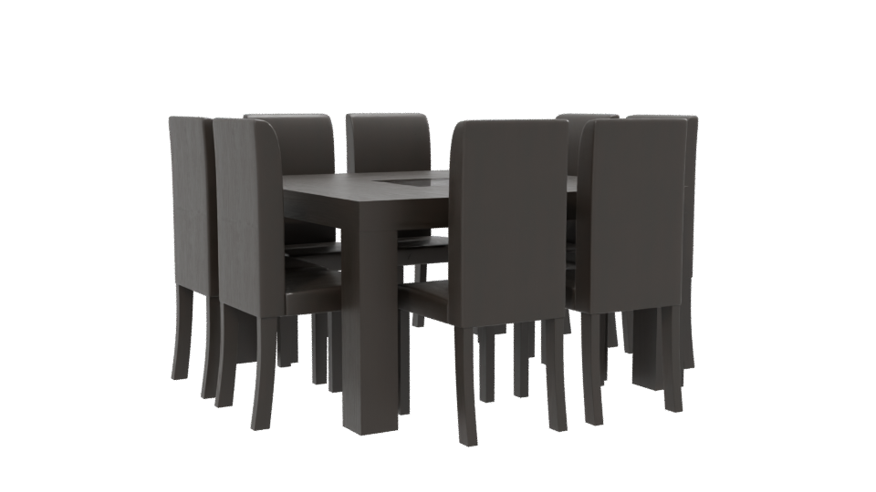 Minimalist Dining Table Set 3D - Professional 3D Model Render 13