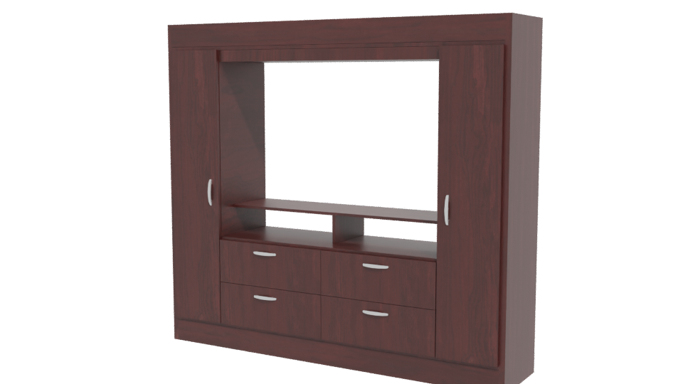 Stylish Wooden TV Stand Model - Professional 3D Model Render 12