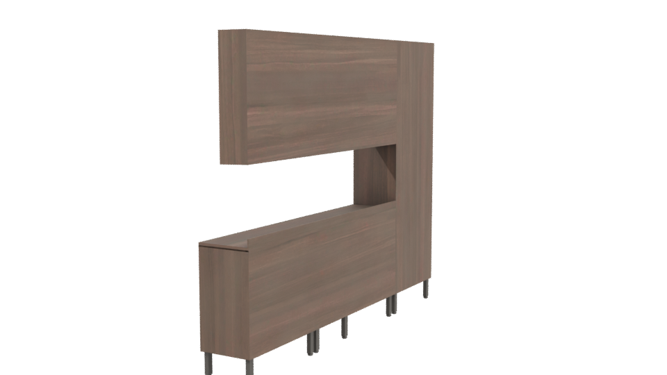 Contemporary Wooden Cabinet Model - Professional 3D Model Render 3