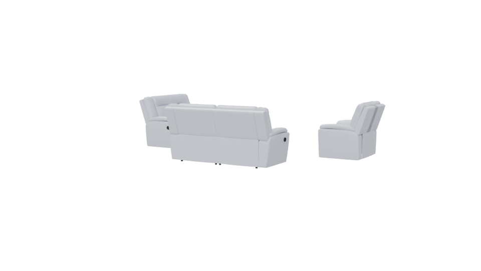 Contemporary Reclining Sofa Set 3D Model - Professional 3D Model Render 6