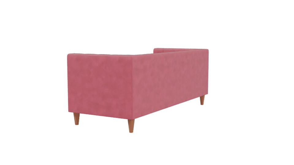 Stylish Pink Fabric Sofa 3D Model - Professional 3D Model Render 3